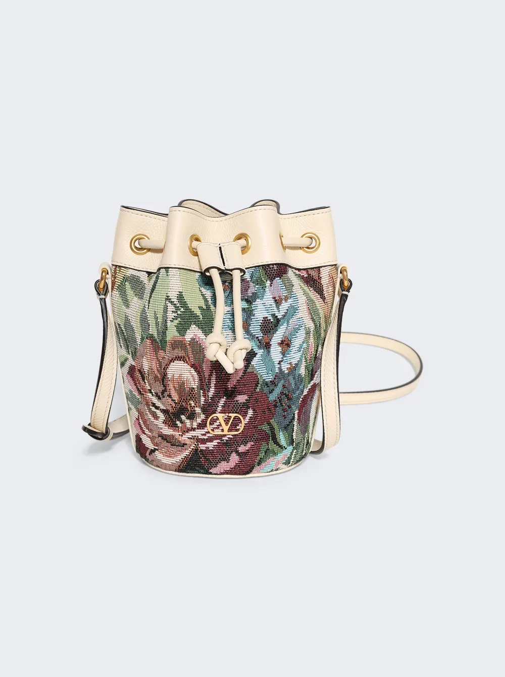 上品コーデはコレで安心！ Mini Drawstring V Logo Bucket Bag Multicolor | SHOP BAZAAR バッグ