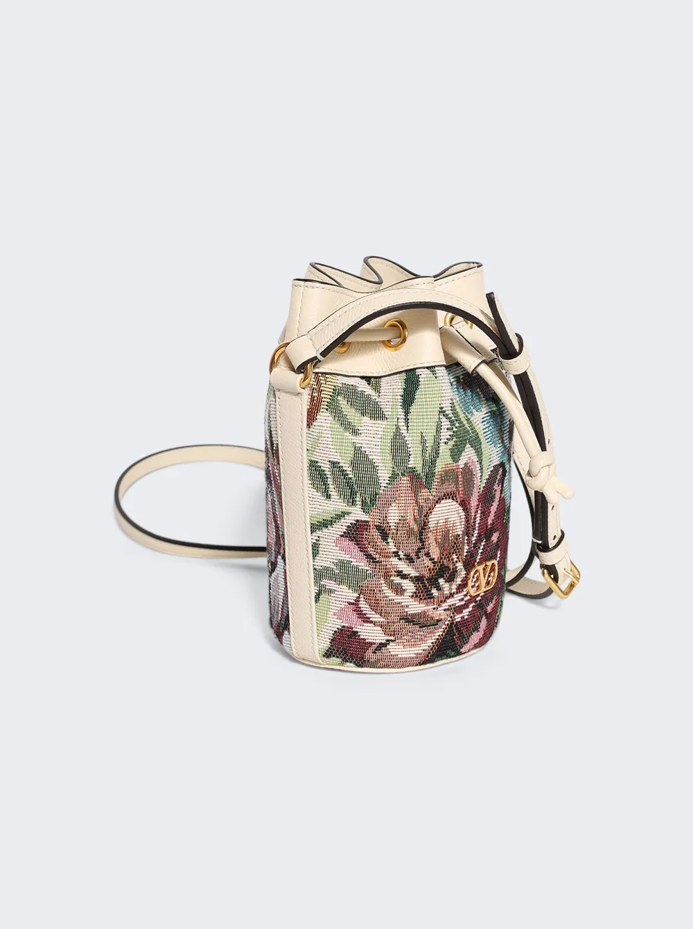 Mini Drawstring V Logo Bucket Bag Multicolor | SHOP BAZAAR