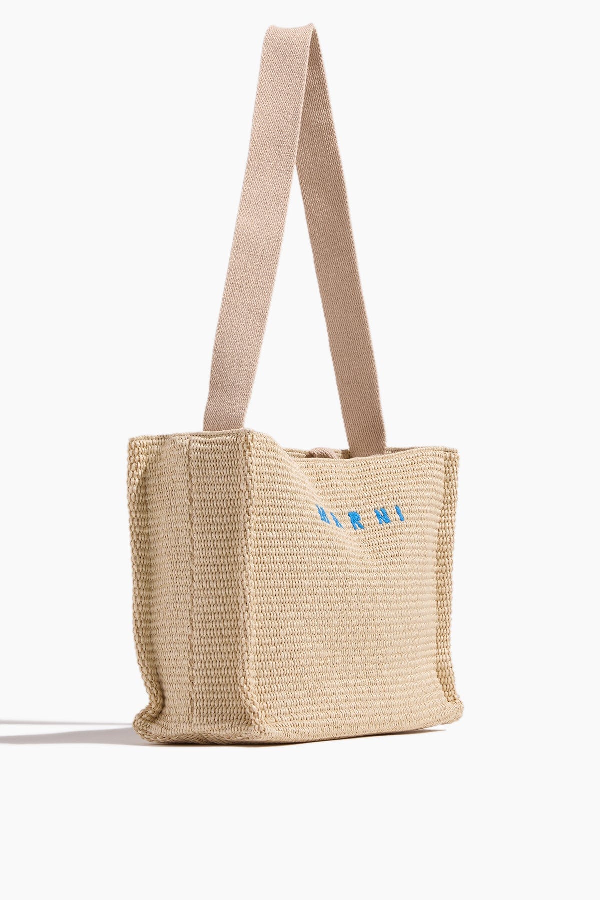 Raffia Small Tote Bag - Silk White | SHOP BAZAAR