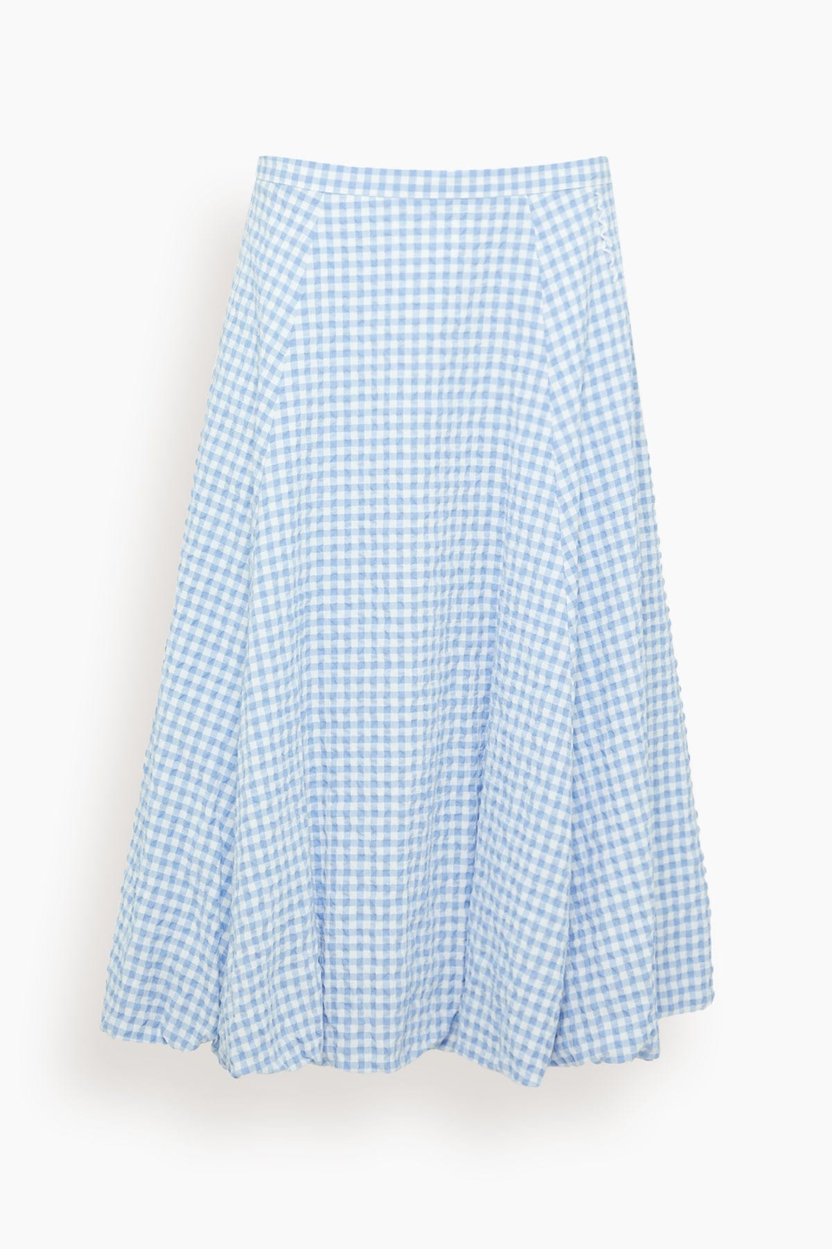 Checked Seersucker Skirt - Light Blue | SHOP BAZAAR