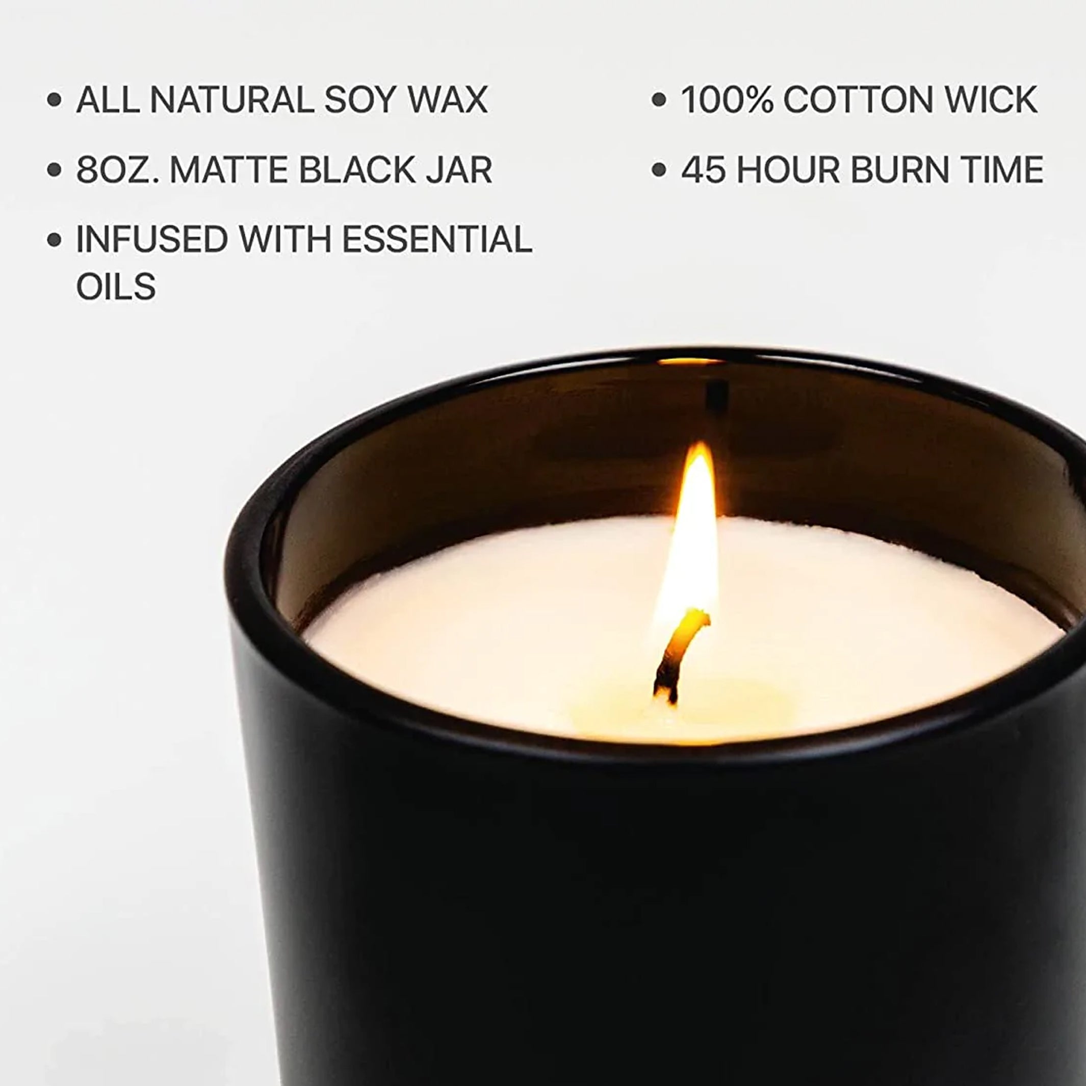 Matte Black Scented Candles - Bergamot & Jasmine | SHOP BAZAAR