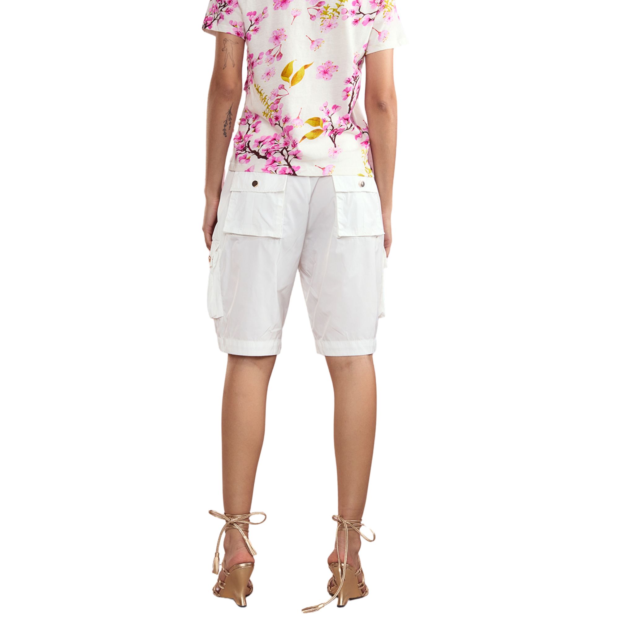 【BAON】[unisex] Banding Nylon String Crop Bermuda Cargo PT Nylon Cargo Shorts | SHOP BAZAAR