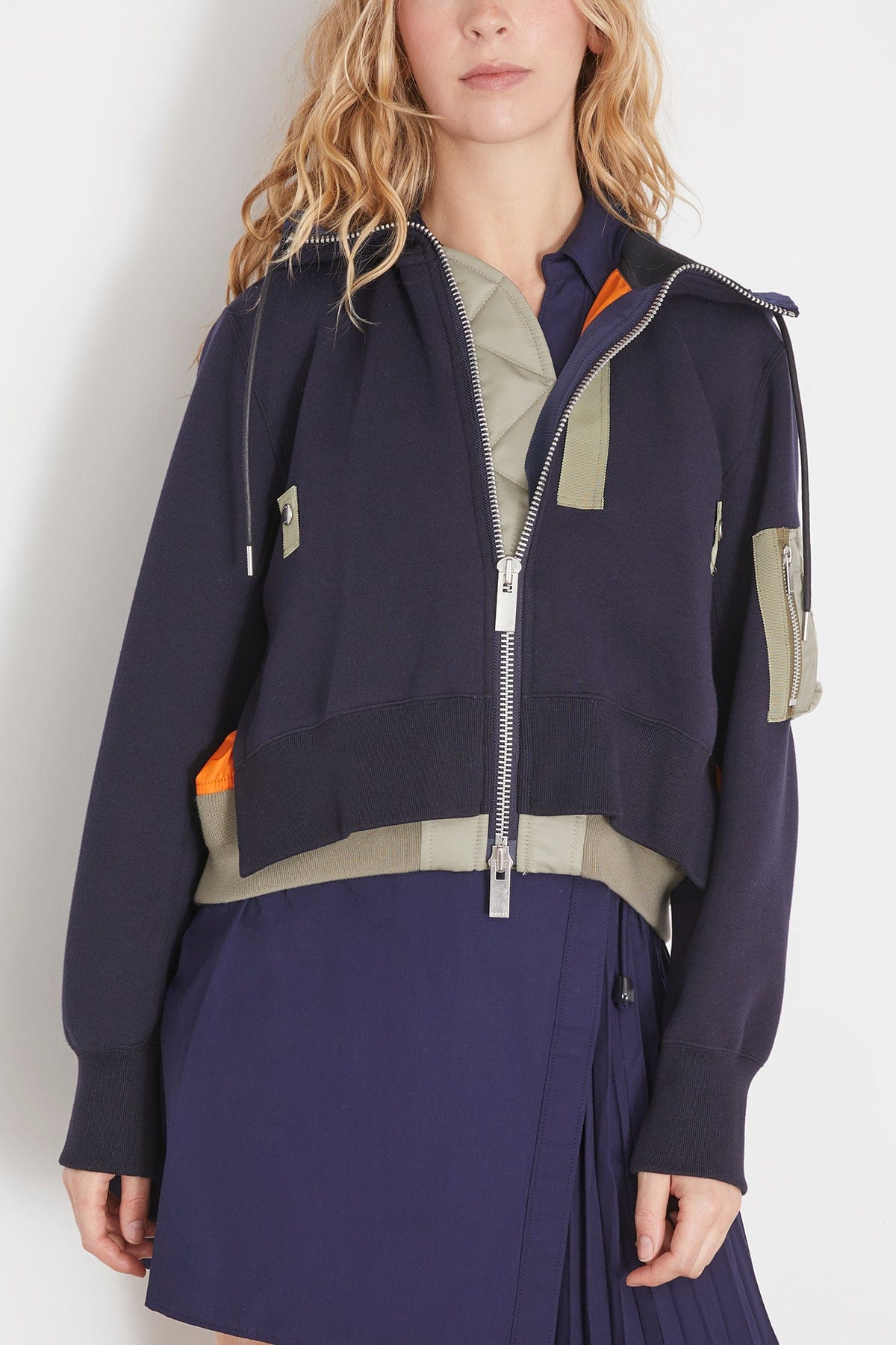 Sponge Sweat Hoodie in Navy X Light Khaki | SHOP BAZAAR