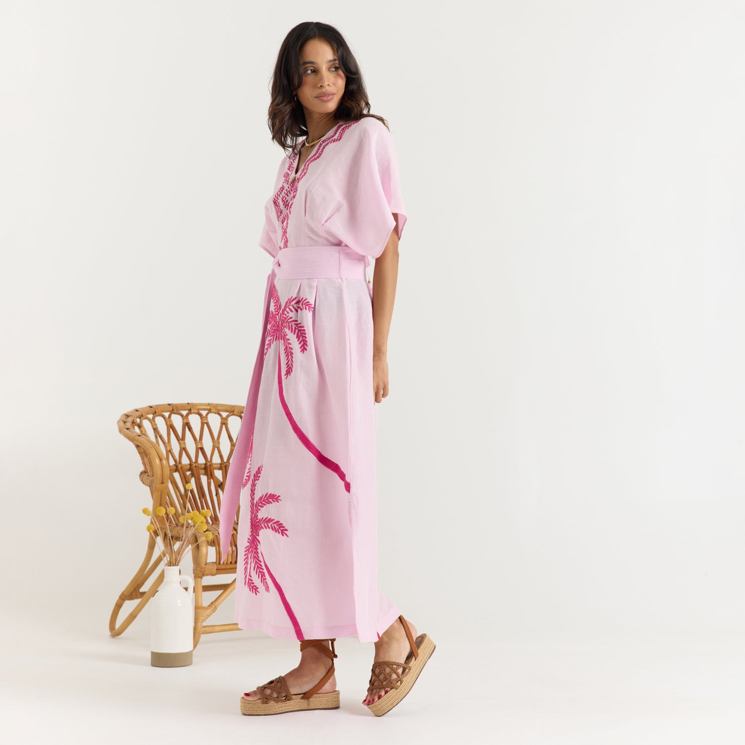 The Penelope Dress in Dusty Rose with Pink Lace main image 0