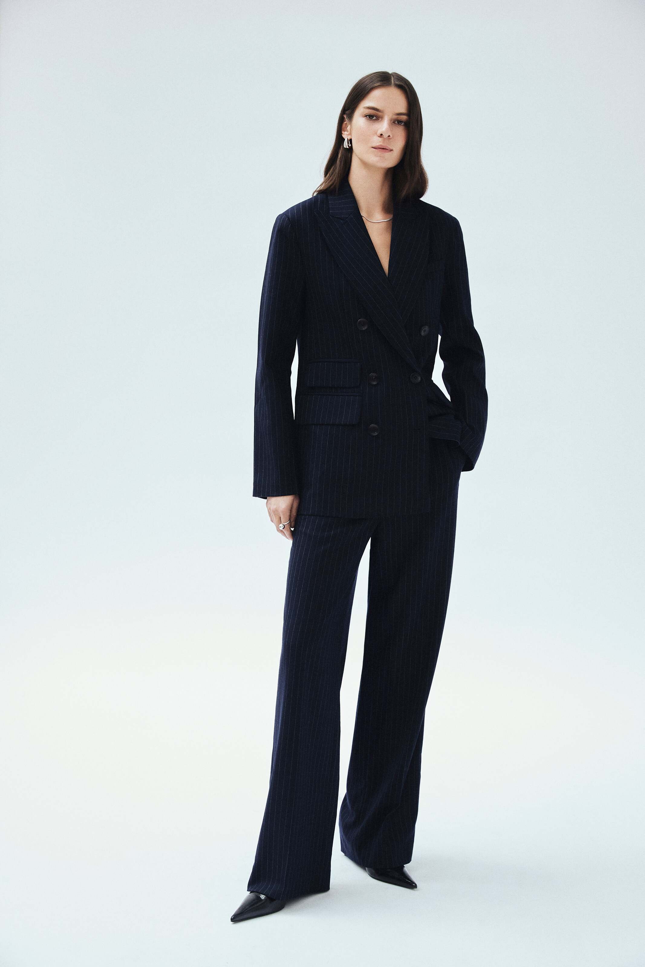 ジャケット PINSTRIPE TWILL BLAZER Pinstripe Wool Twill Double Breasted Blazer | SHOP BAZAAR