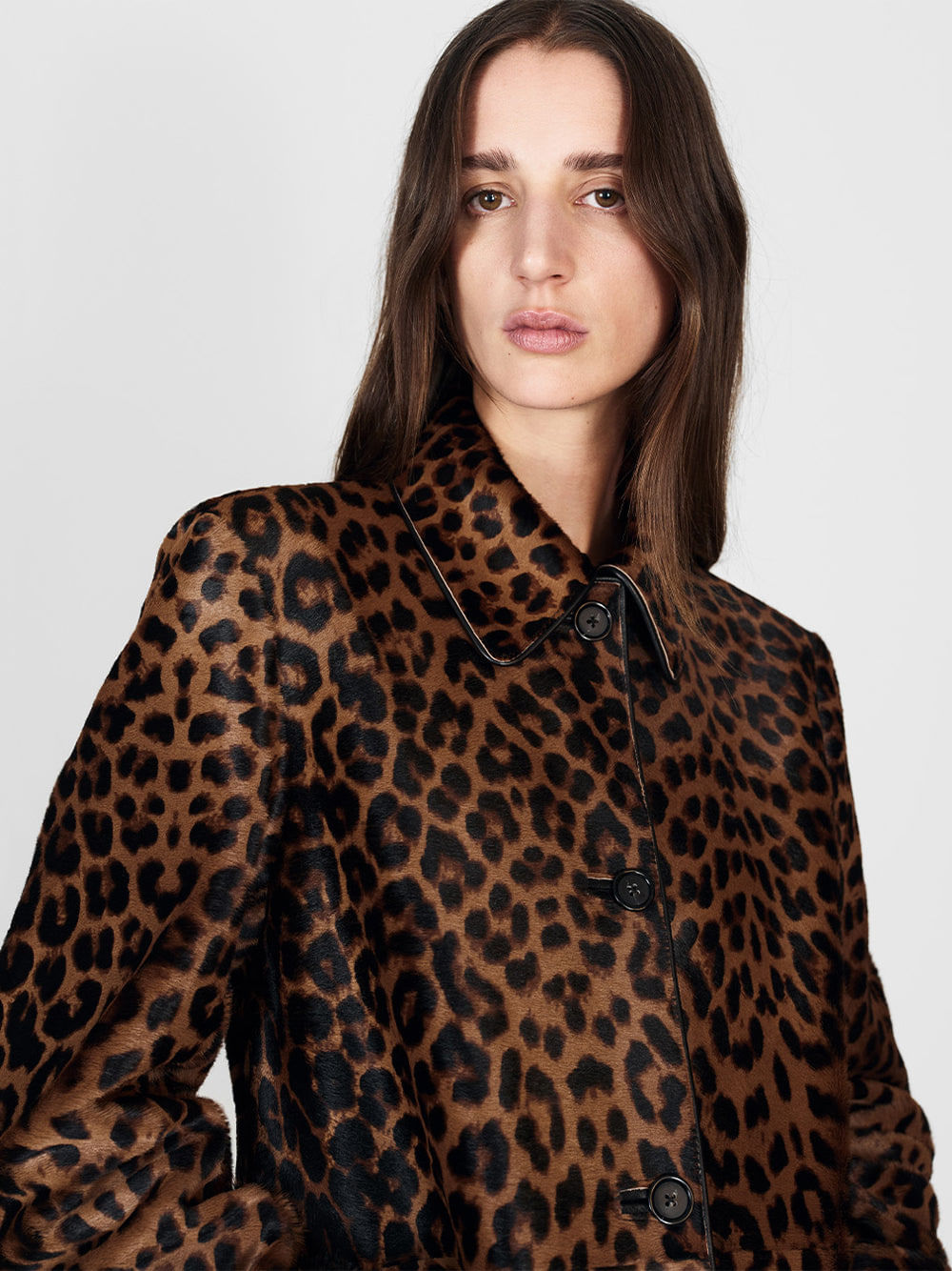 【polysooem】FURRY LEOPARD HALF COAT / 追跡付 Ponyhair Leopard Coat | SHOP BAZAAR