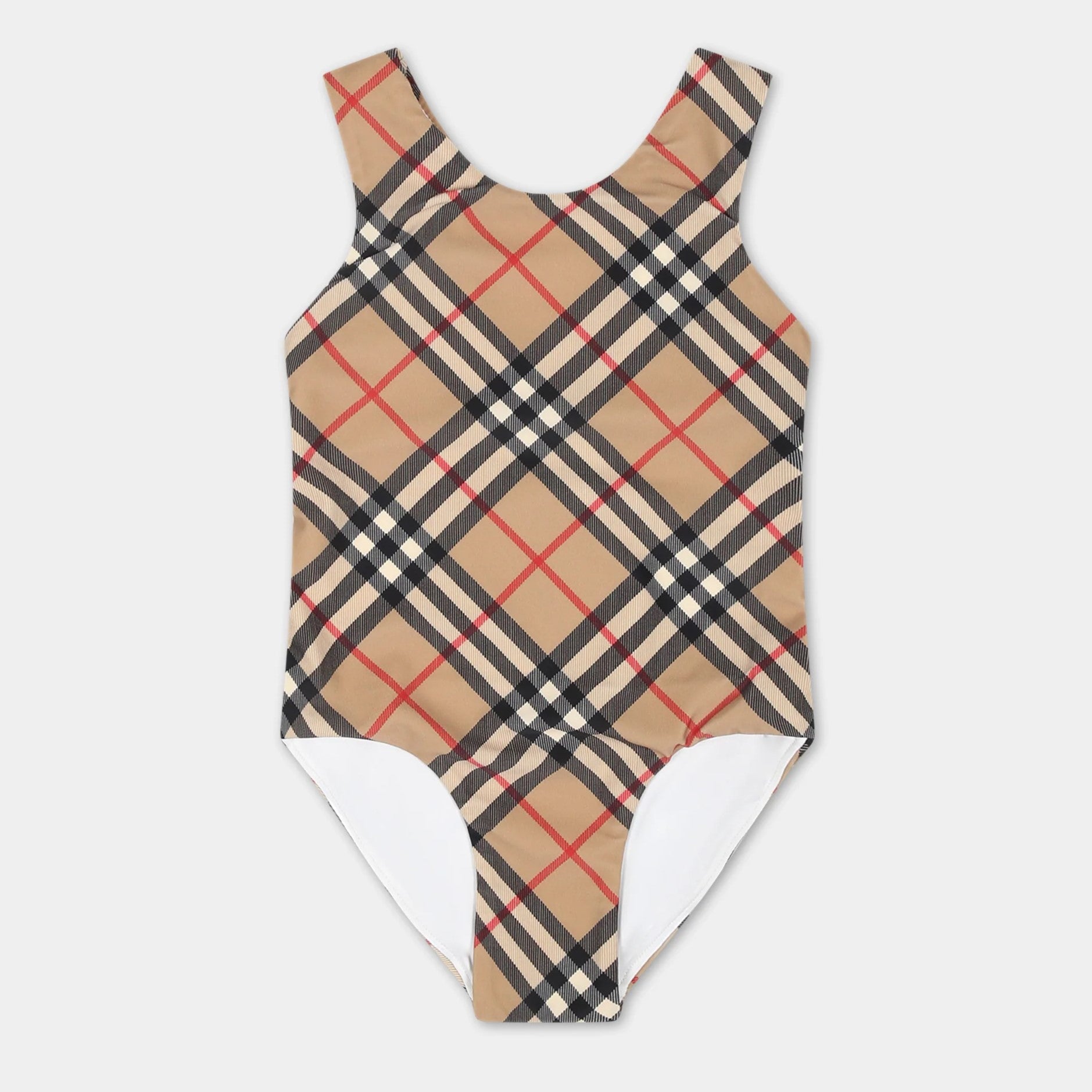 Beige Vintage Check Swimsuit | SHOP BAZAAR