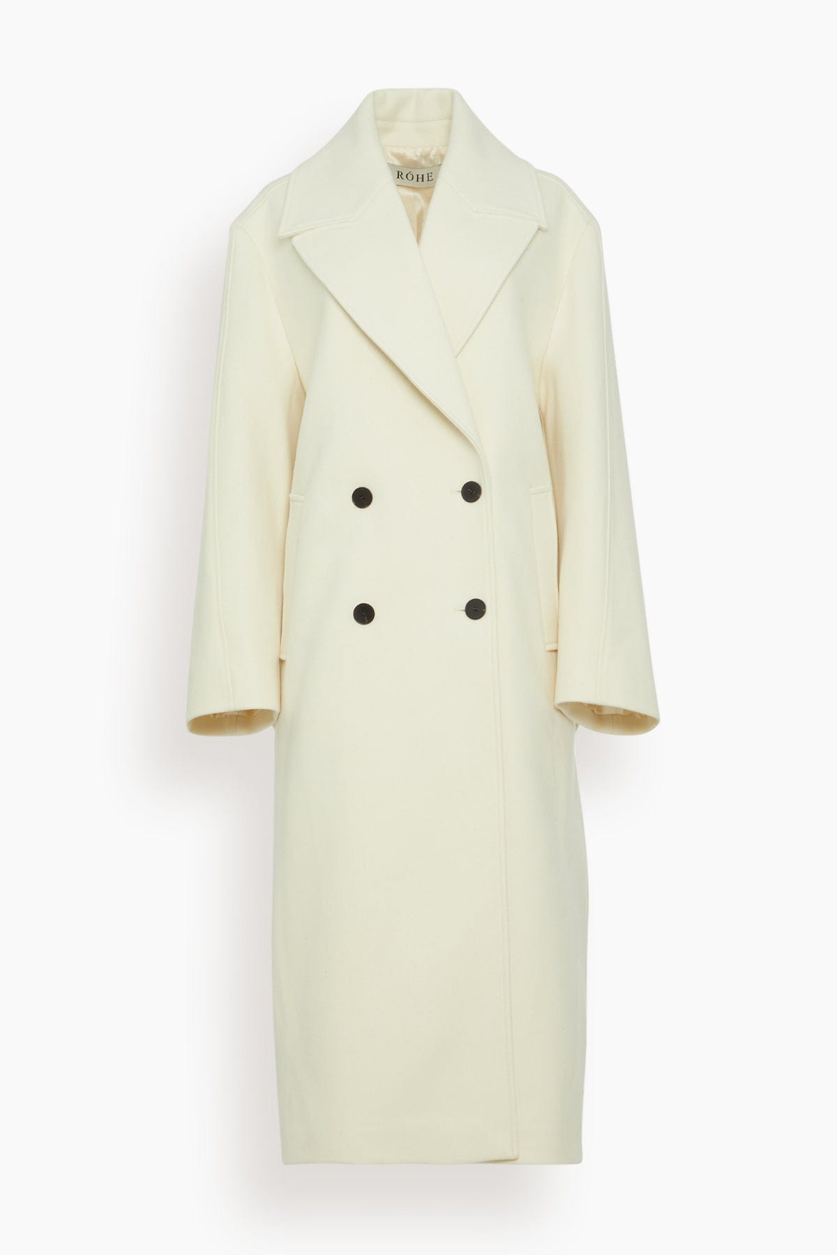 Oversized Double Breasted Coat - Off White | SHOP BAZAAR