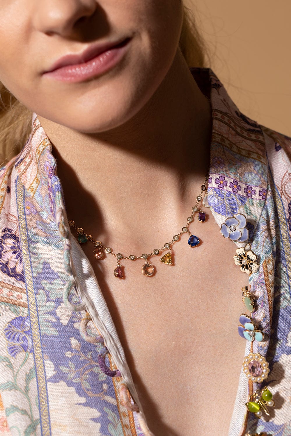 ★MIDNIGHT MOMENT.★ push ball twoline necklace Designer fashion, Seoul-fully created | W Concept