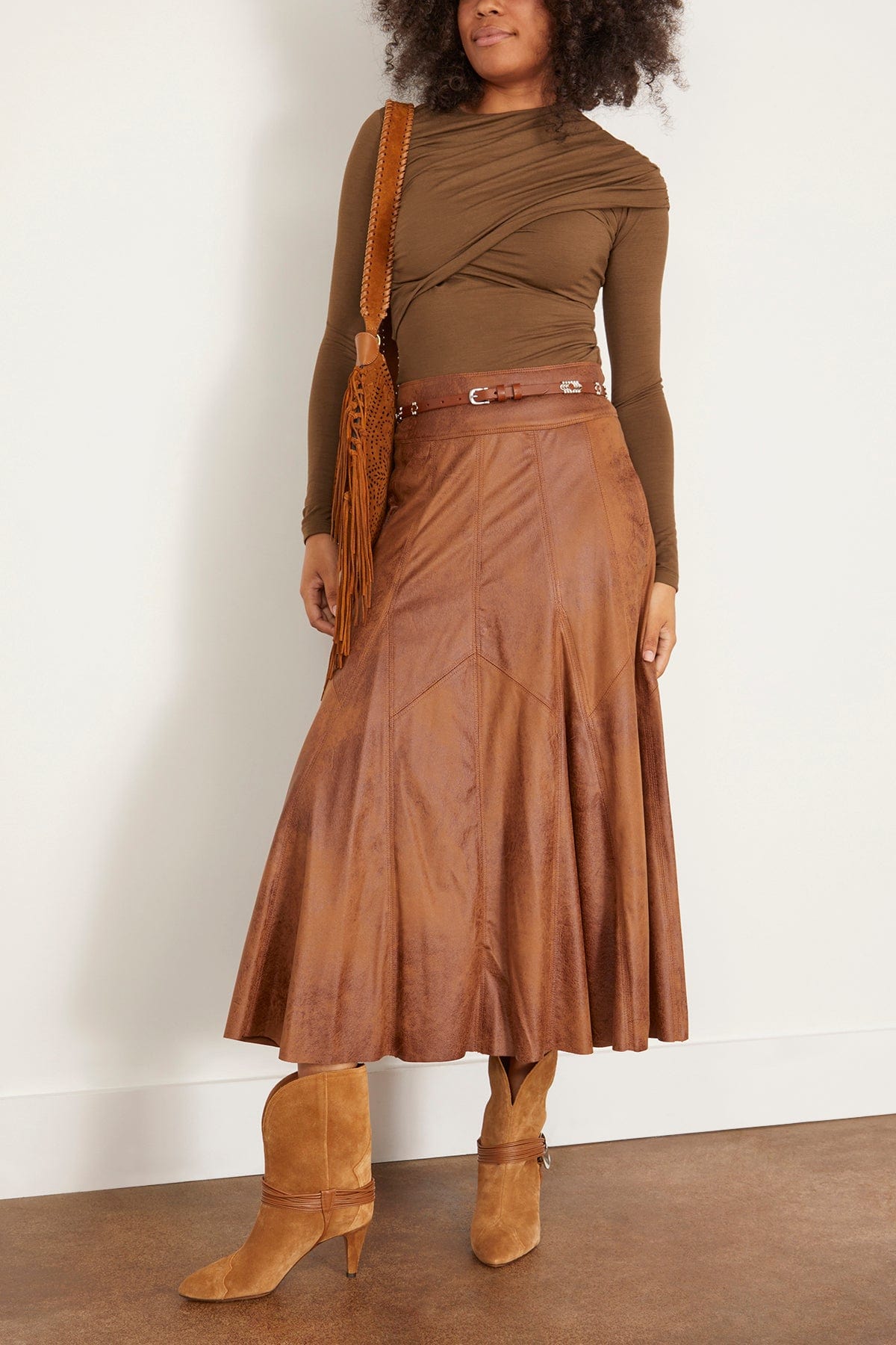 スカート ISABEL MARANT 'Genevi' skirt Brown Genevi Skirt - Cognac | SHOP BAZAAR