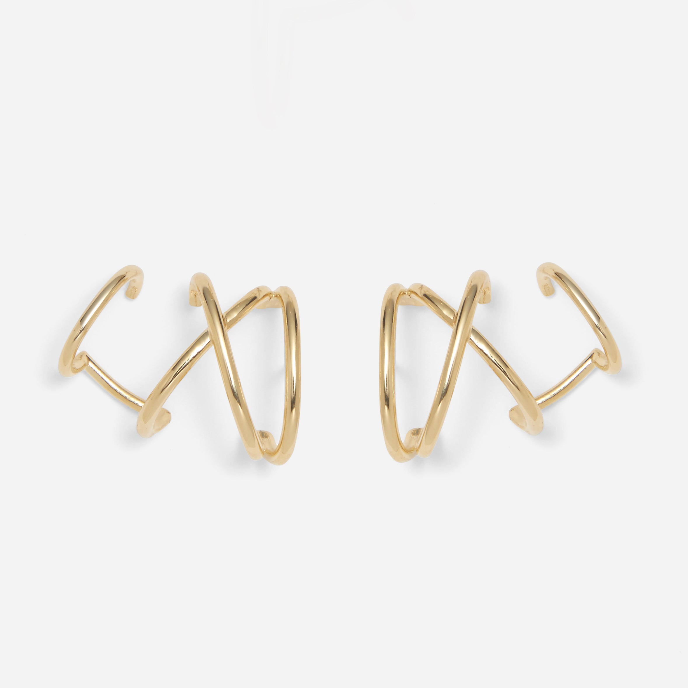 X Ear Cuff Earrings - Gold | SHOP BAZAAR