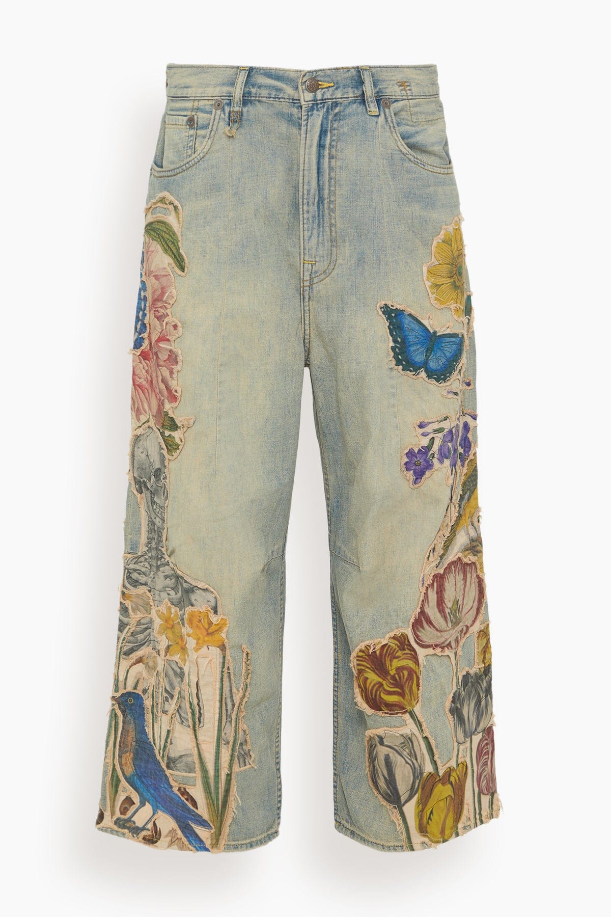Articulated Knee Cropped Jean - Applique Denim | SHOP BAZAAR Articulated Knee Cropped Jean - Applique Denim | SHOP BAZAAR