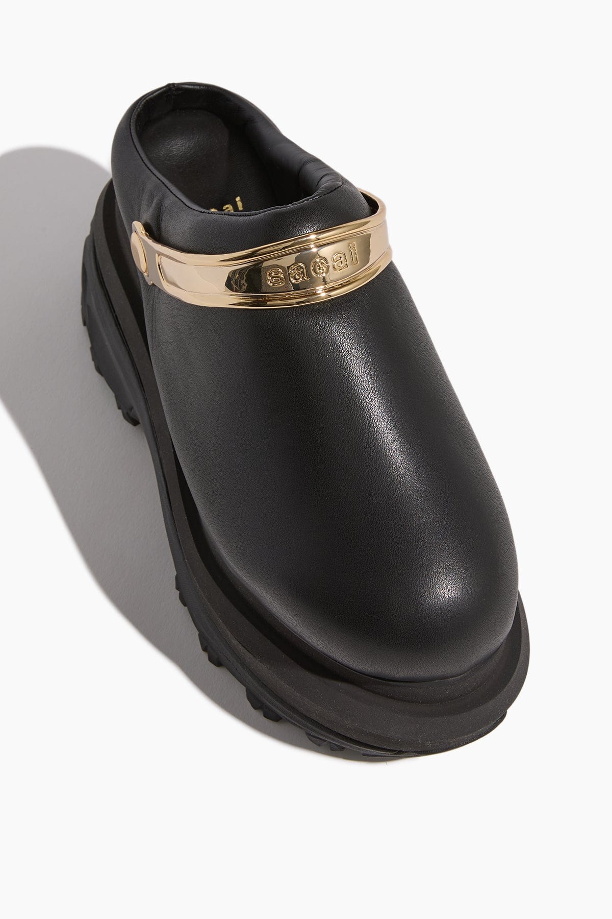 Leather Sabot Wedges - Black | SHOP BAZAAR
