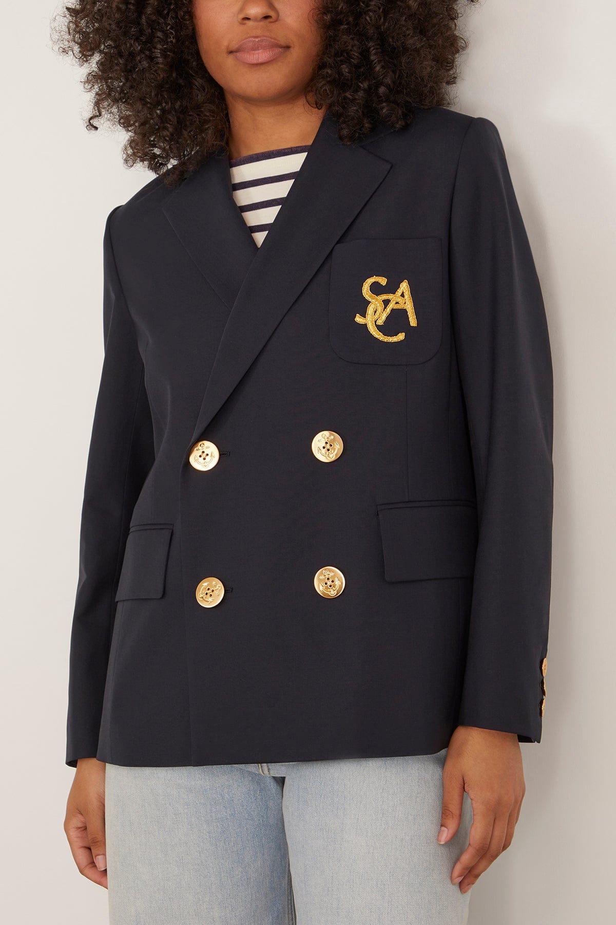 Emblem Suiting Jacket - Navy | SHOP BAZAAR Emblem Suiting Jacket - Navy | SHOP BAZAAR