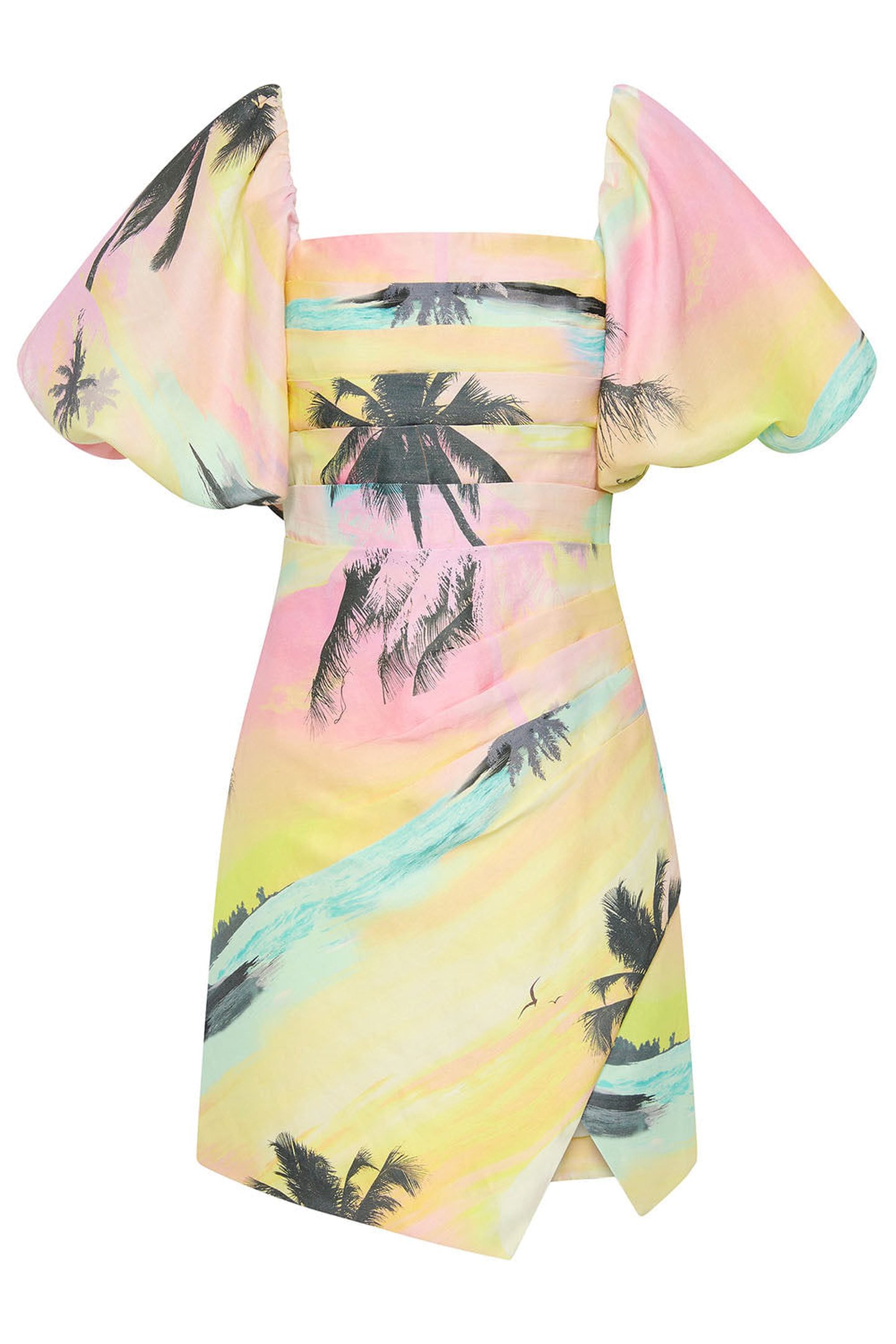 Paradise Print Wrap Mini Dress
