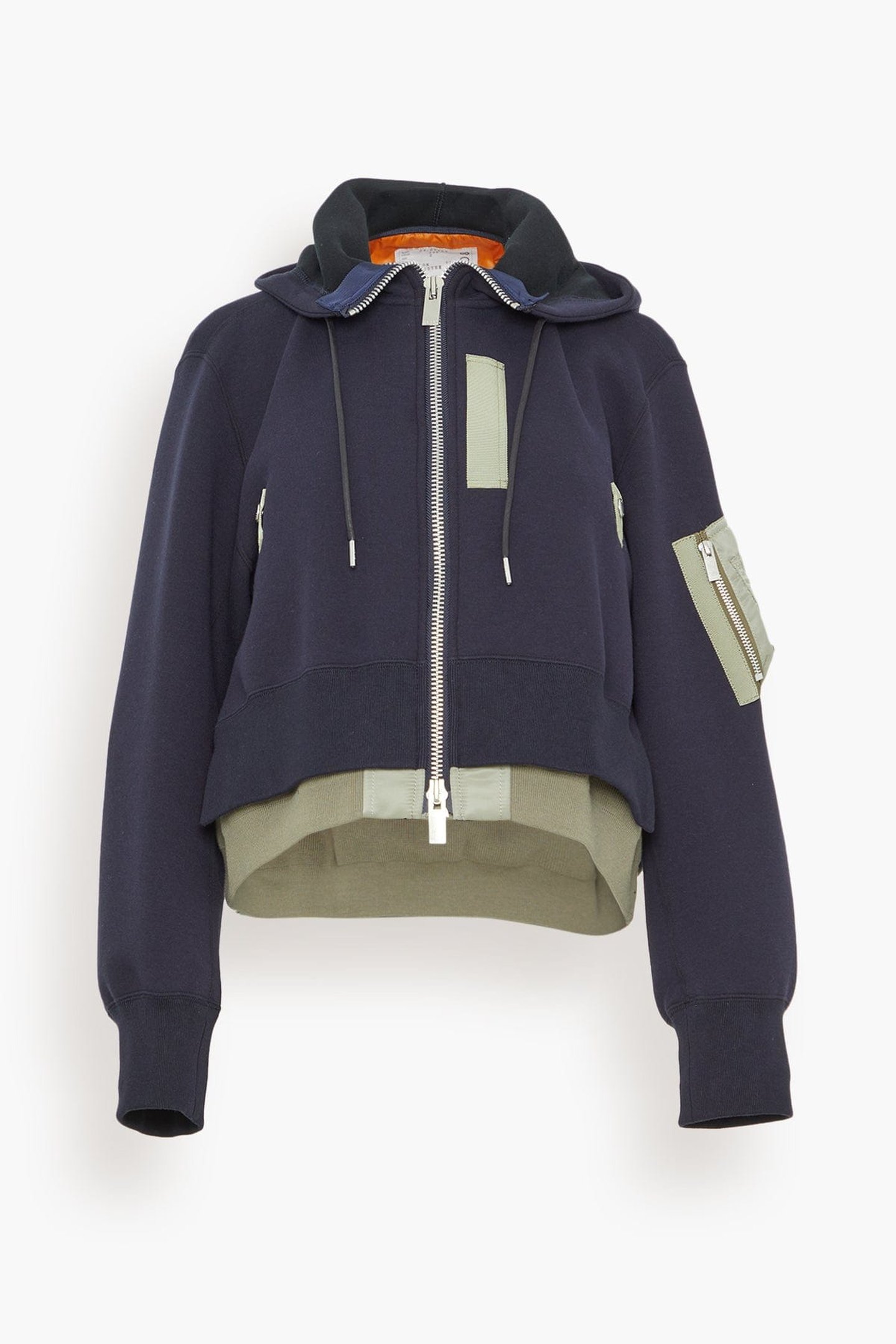 Black Sponge Sweat x Nylon Twill Pullover Sweatshirt by