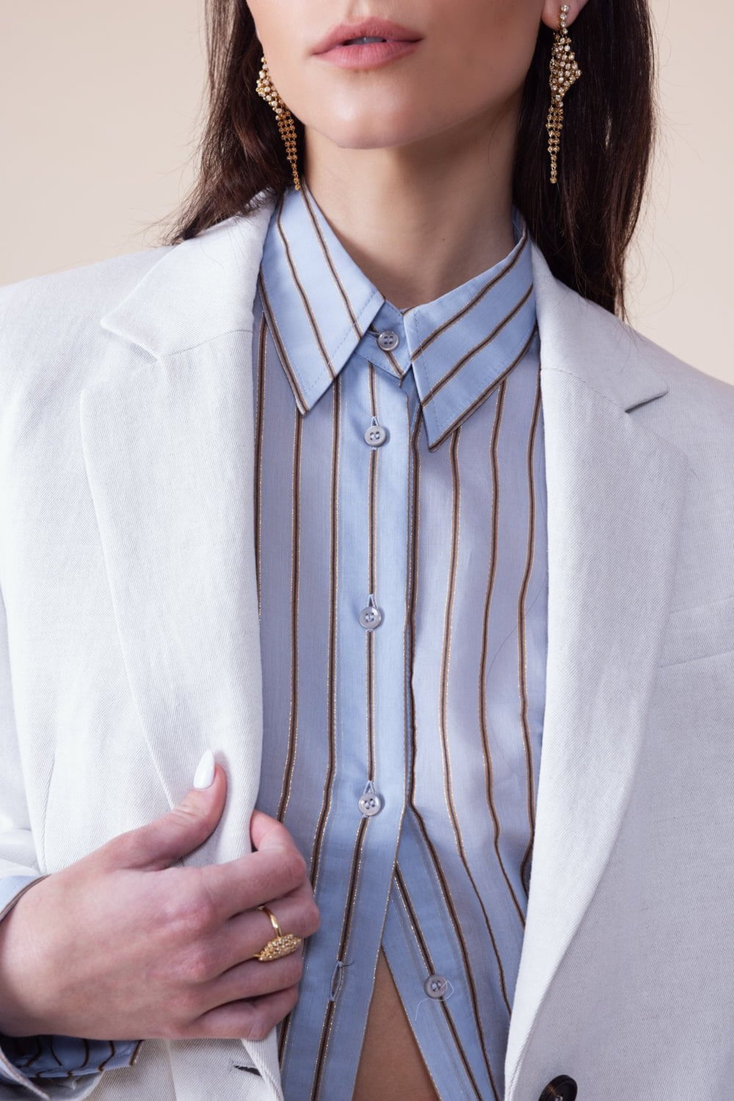 Metallic Striped Shirt | SHOP BAZAAR