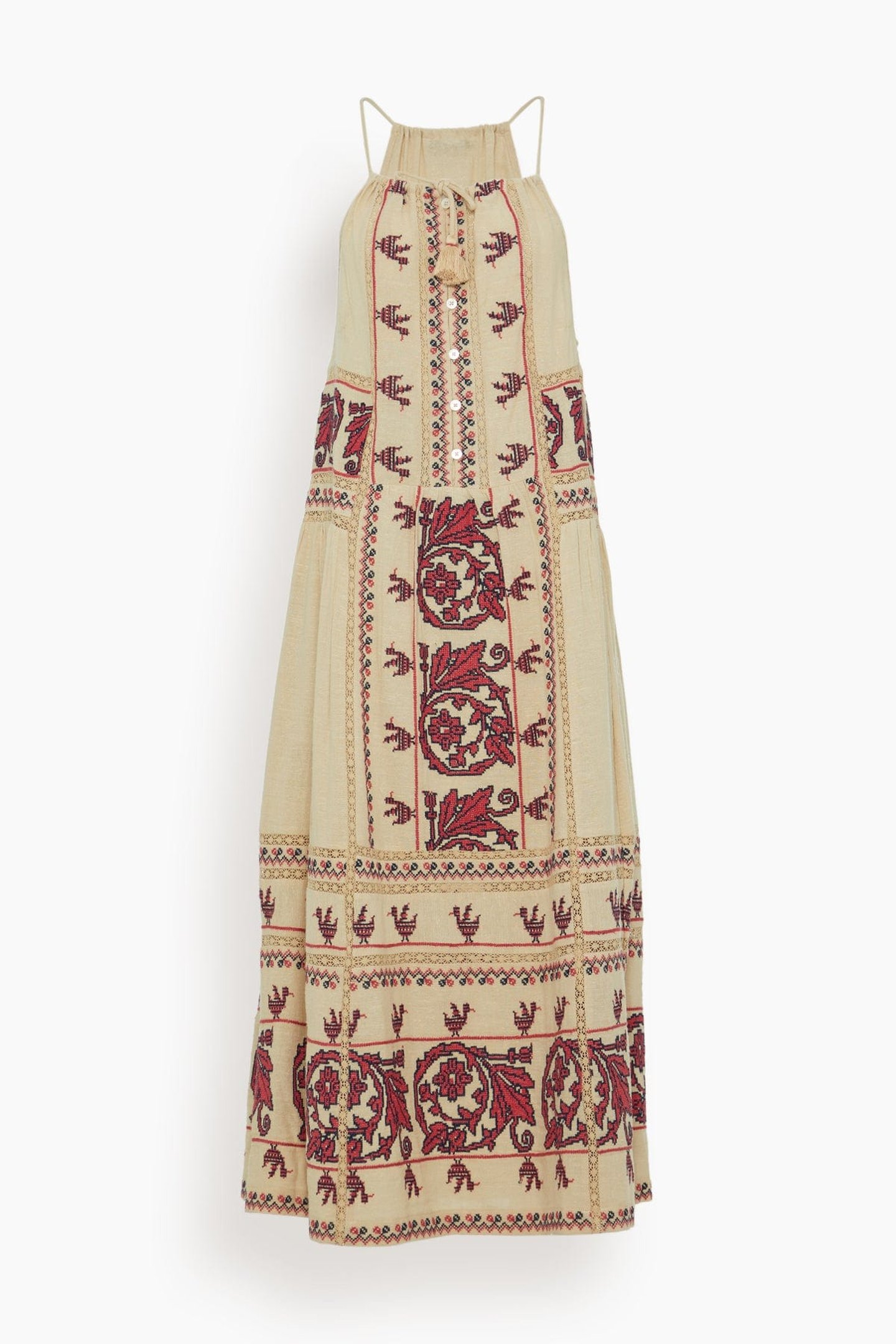 Beena Embroidery Halter Neck Dress | SHOP BAZAAR