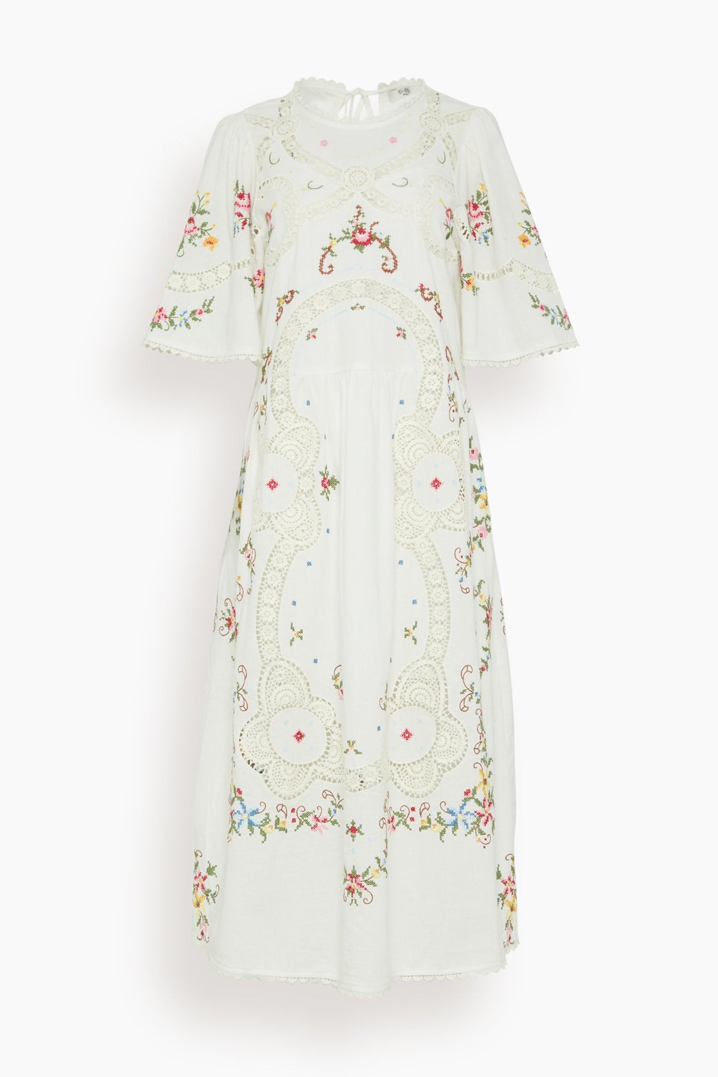 Edwina Embroidered Short Sleeve Dress | SHOP BAZAAR