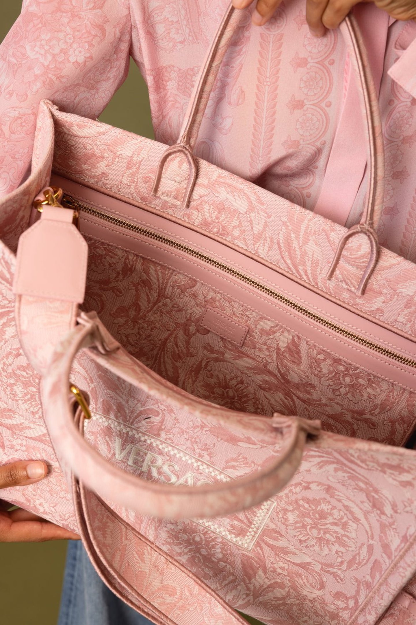Barocco Athena Tote Bag - Pink Rose | SHOP BAZAAR