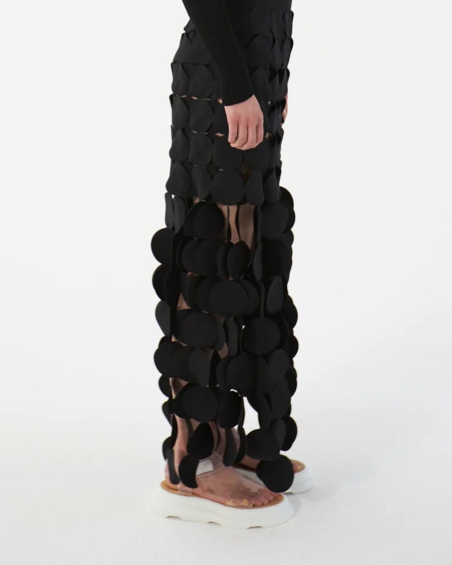 Laser Cut Multi Circle Double Layered Skirt | SHOP BAZAAR