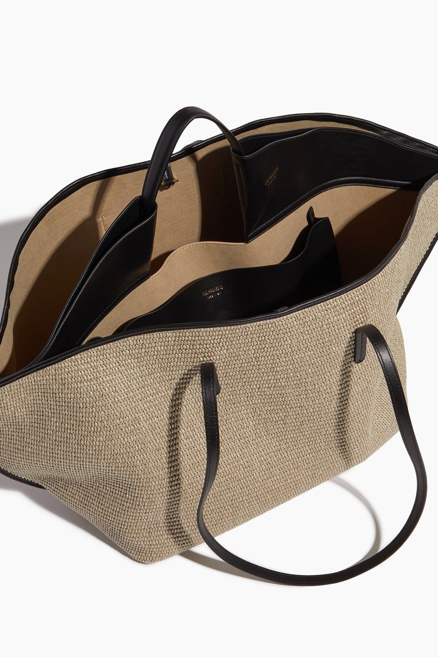 Ann Large Tote - Raffia / Black | SHOP BAZAAR