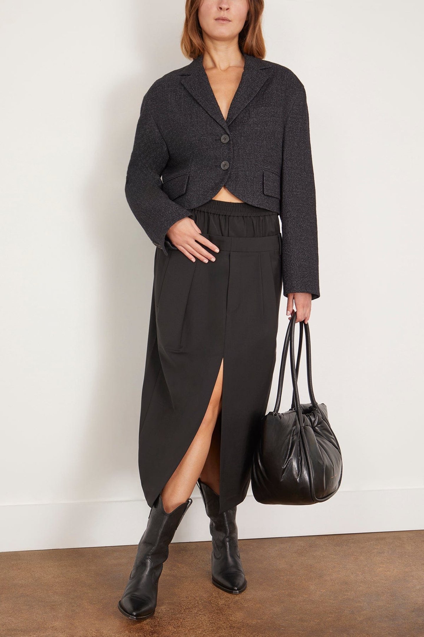 Kian Glenplaid Cropped Bomber Blazer - Grey Multi | SHOP BAZAAR