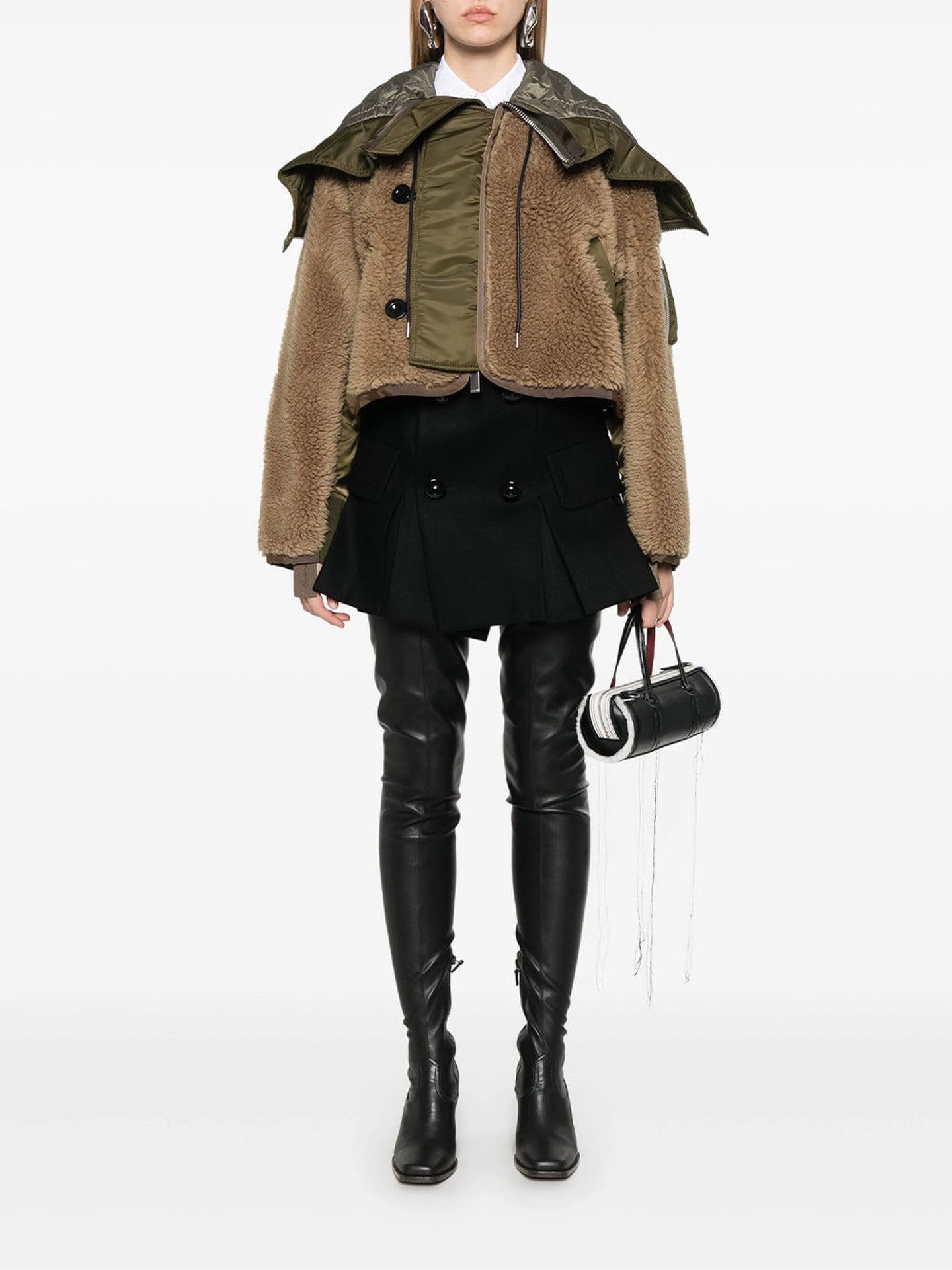 Faux Shearling & Nylon Twill Jacket | SHOP BAZAAR
