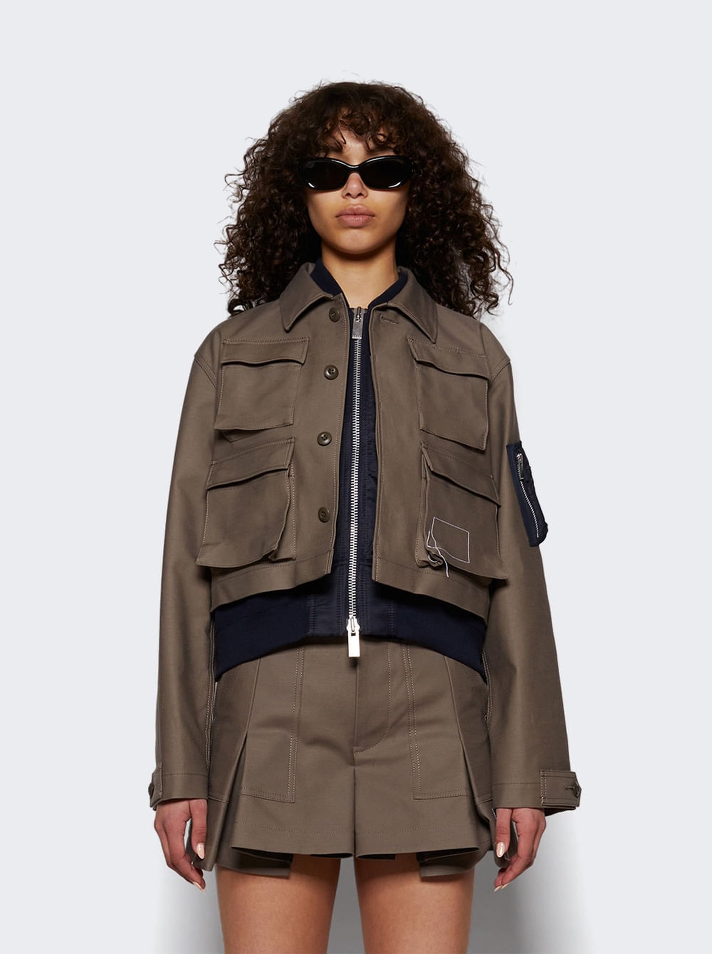 X Wtaps Satin and Nylon Twill Jacket Taupe | SHOP BAZAAR