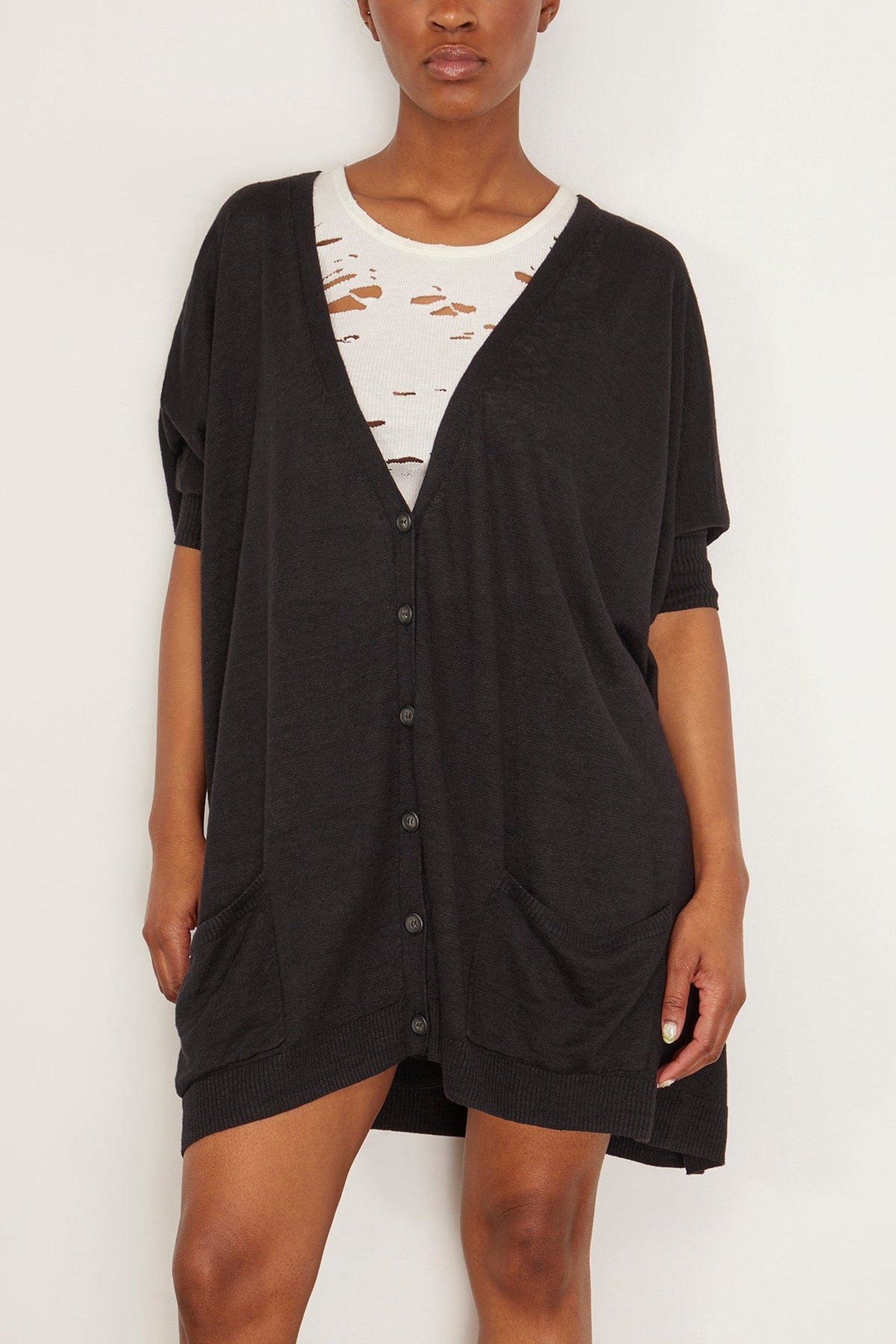 Boxy Cardigan Dress - Black | SHOP BAZAAR