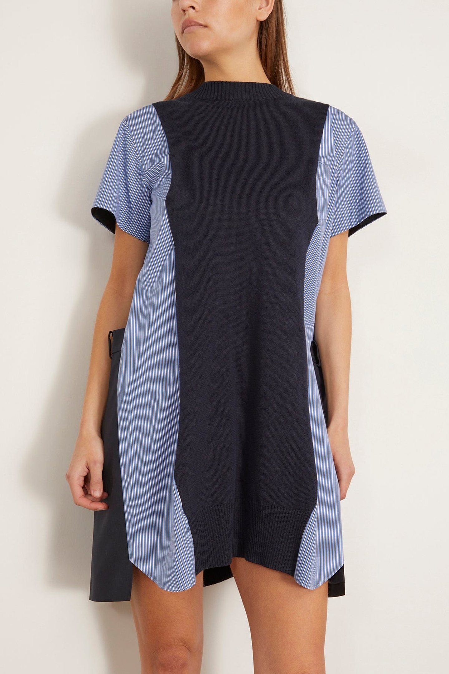 sacai 国内買付 Poplin x Knit Dress Poplin x Knit Dress | sacai Official Store サカイ オフィシャル