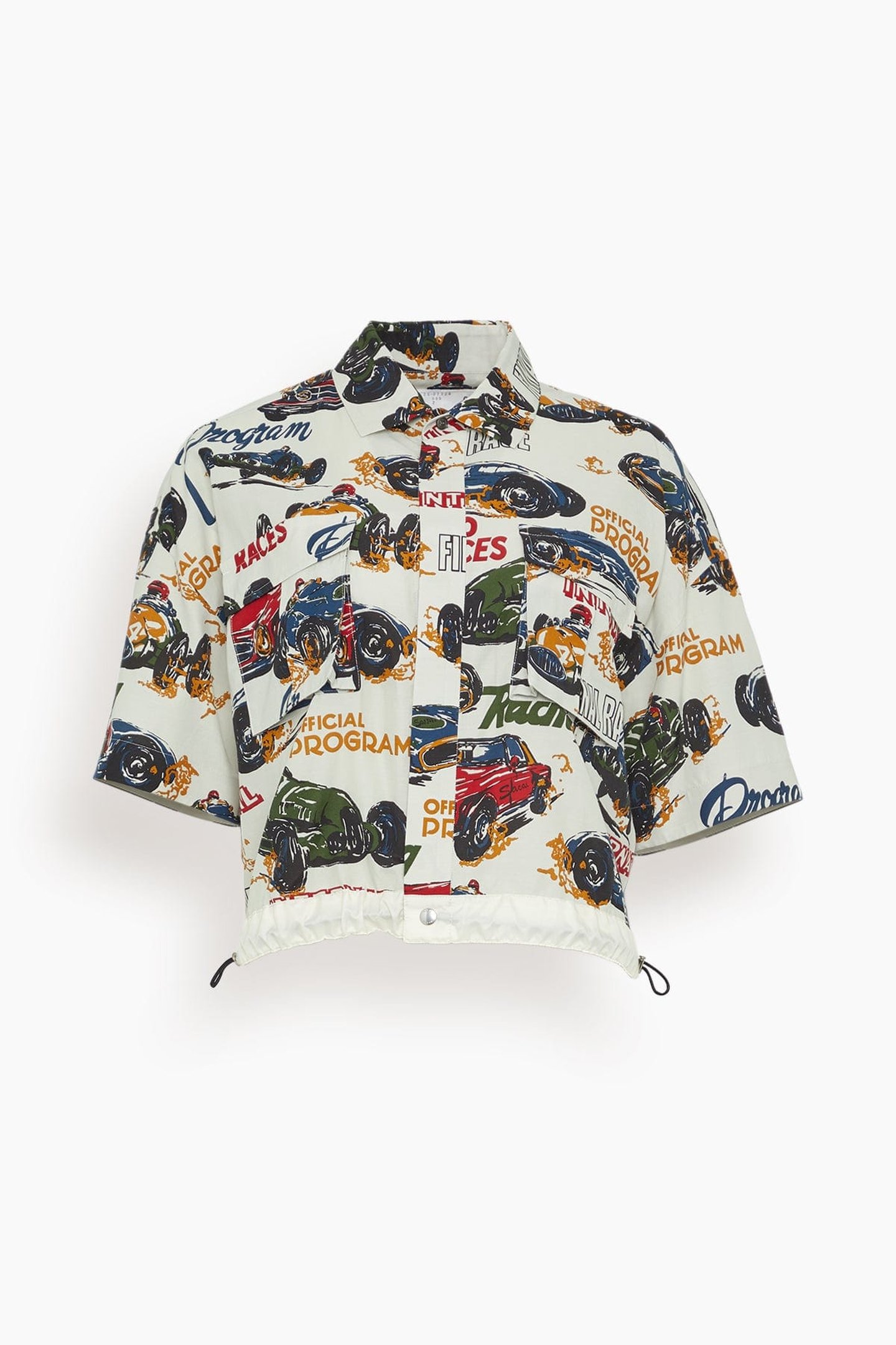 Car Race / Tropical Print Shirt - Ivory | SHOP BAZAAR