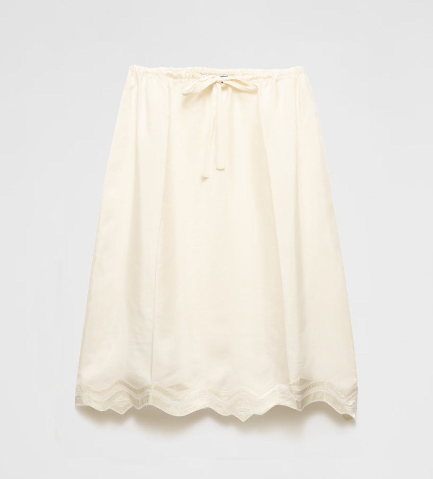 Embroidered Silk Habutai Skirt