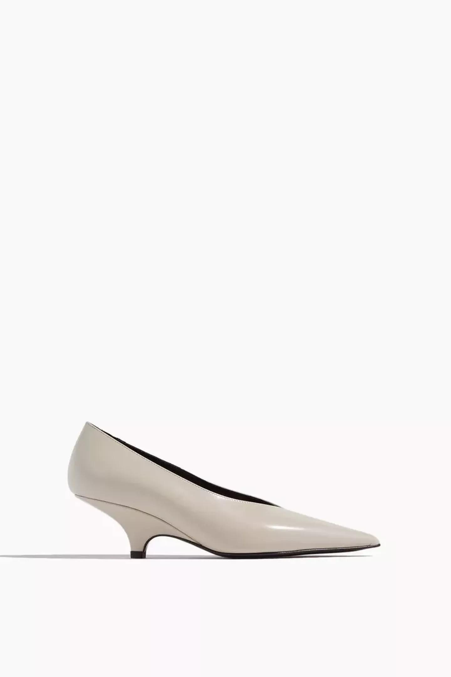 The Wedge Heel Pump - Cream