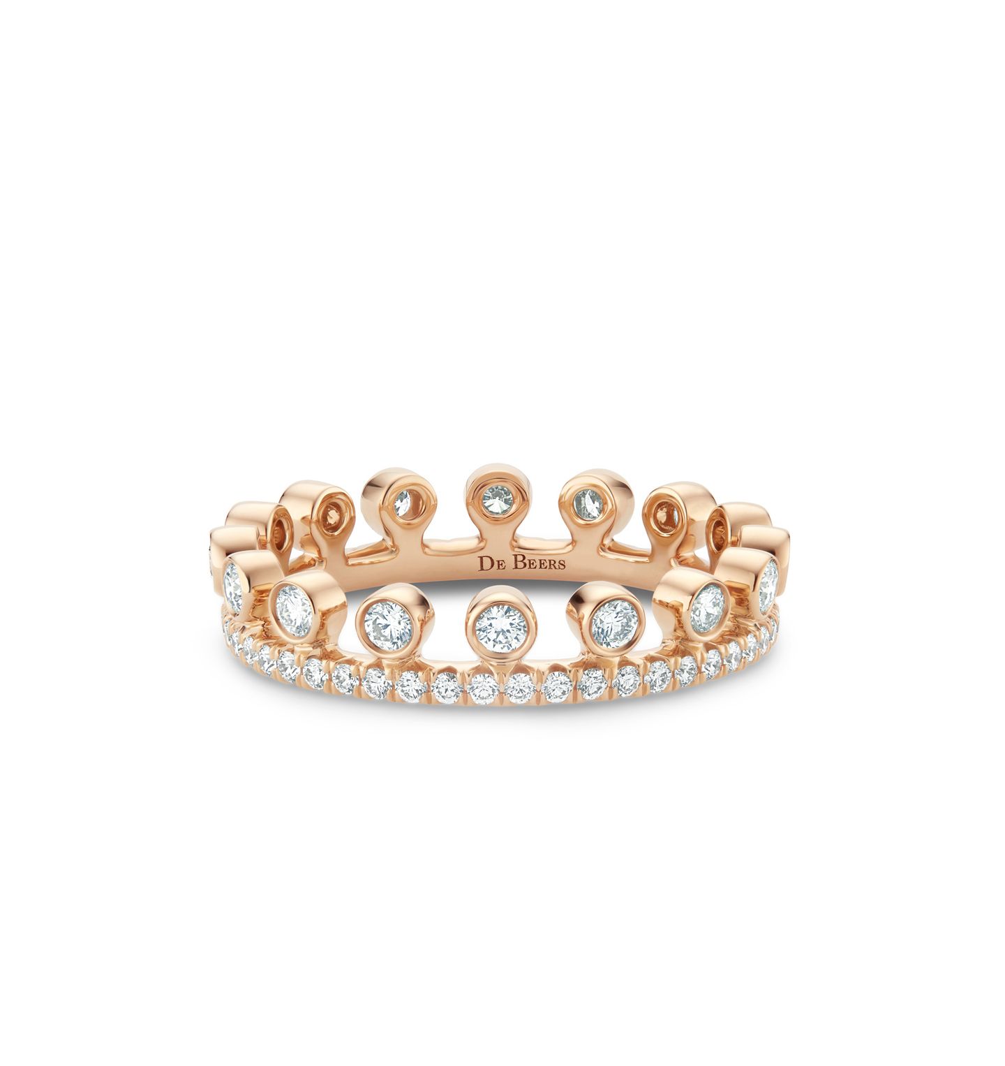 Dewdrop Pavé Diamond Ring set in 18K Rose Gold