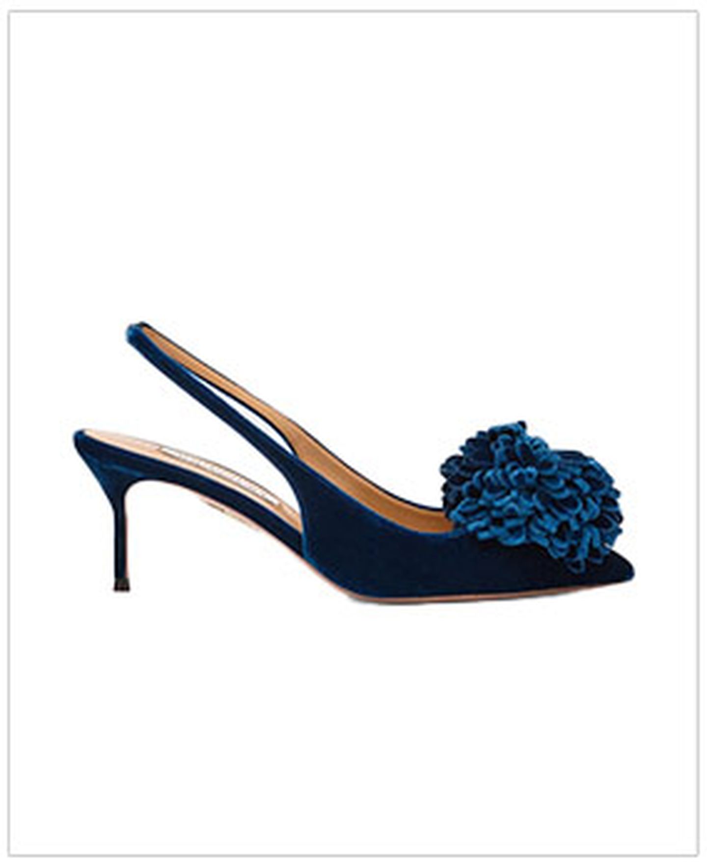 Velvet Pom Slingback Pumps