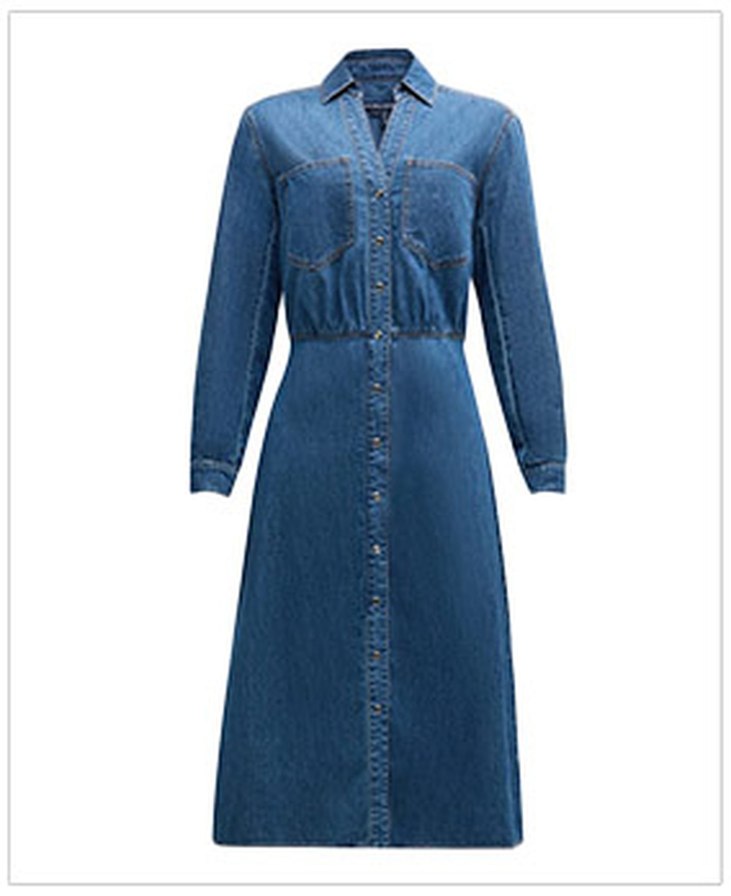 Miranda Long-Sleeve Denim Shirtdress