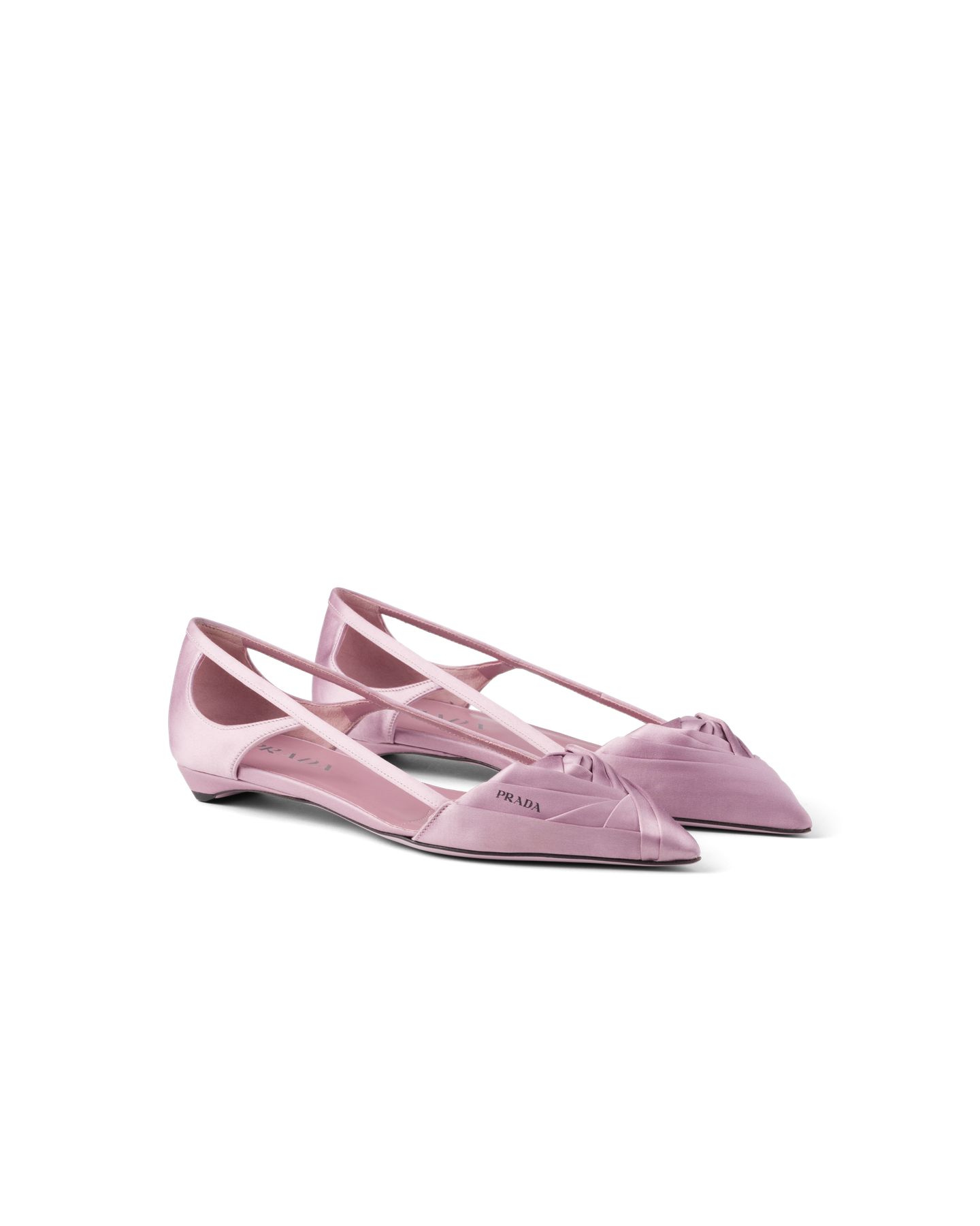 Satin Cut-Out Ballerinas