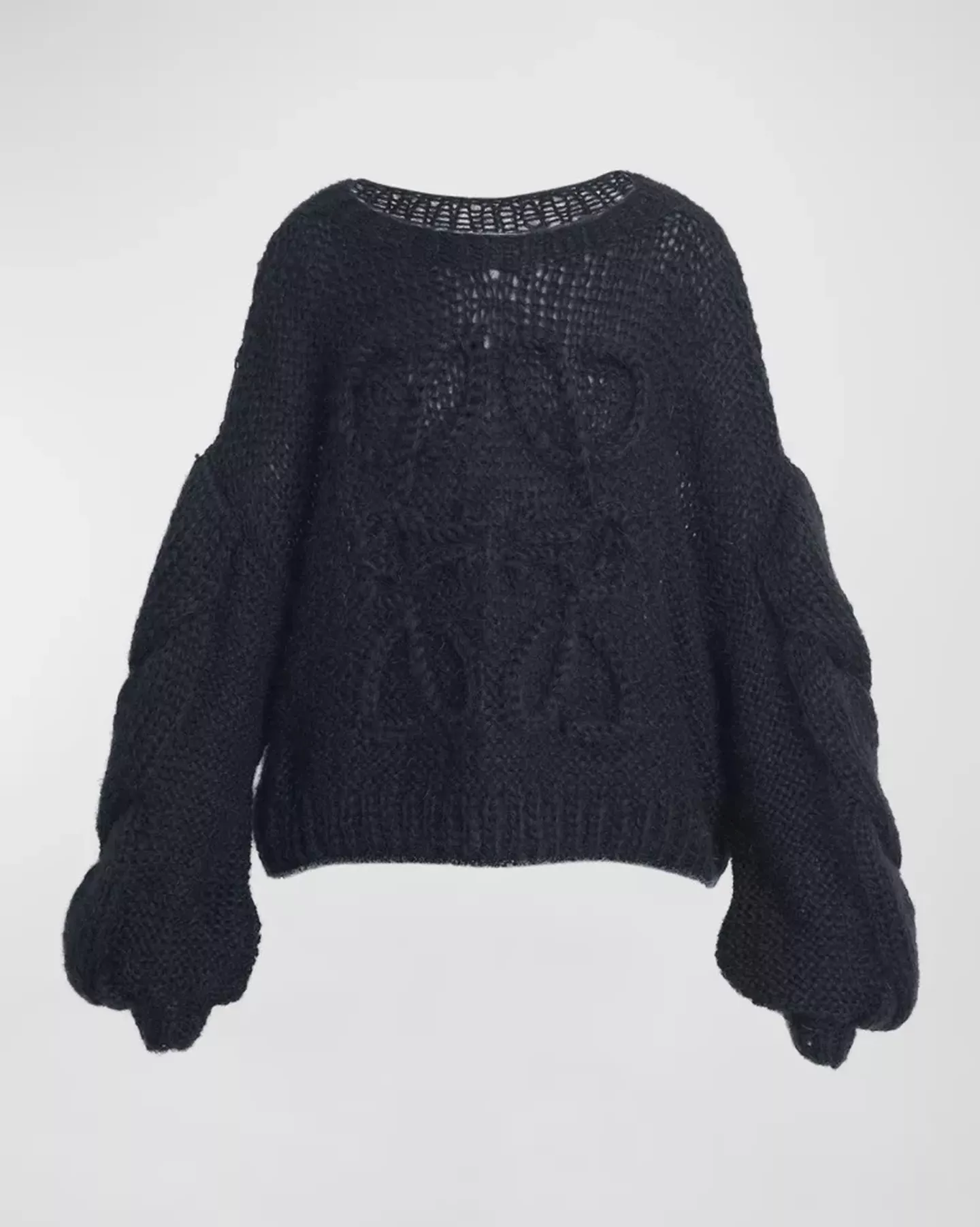 Anagram Cable-Knit Sleeve Sweater