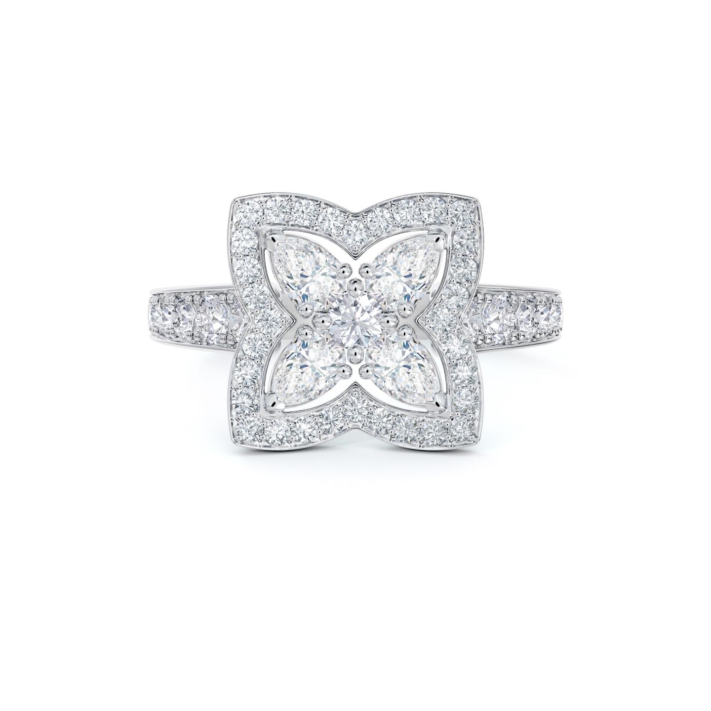 Enchanted Lotus Diamond Ring set in 18K White Gold