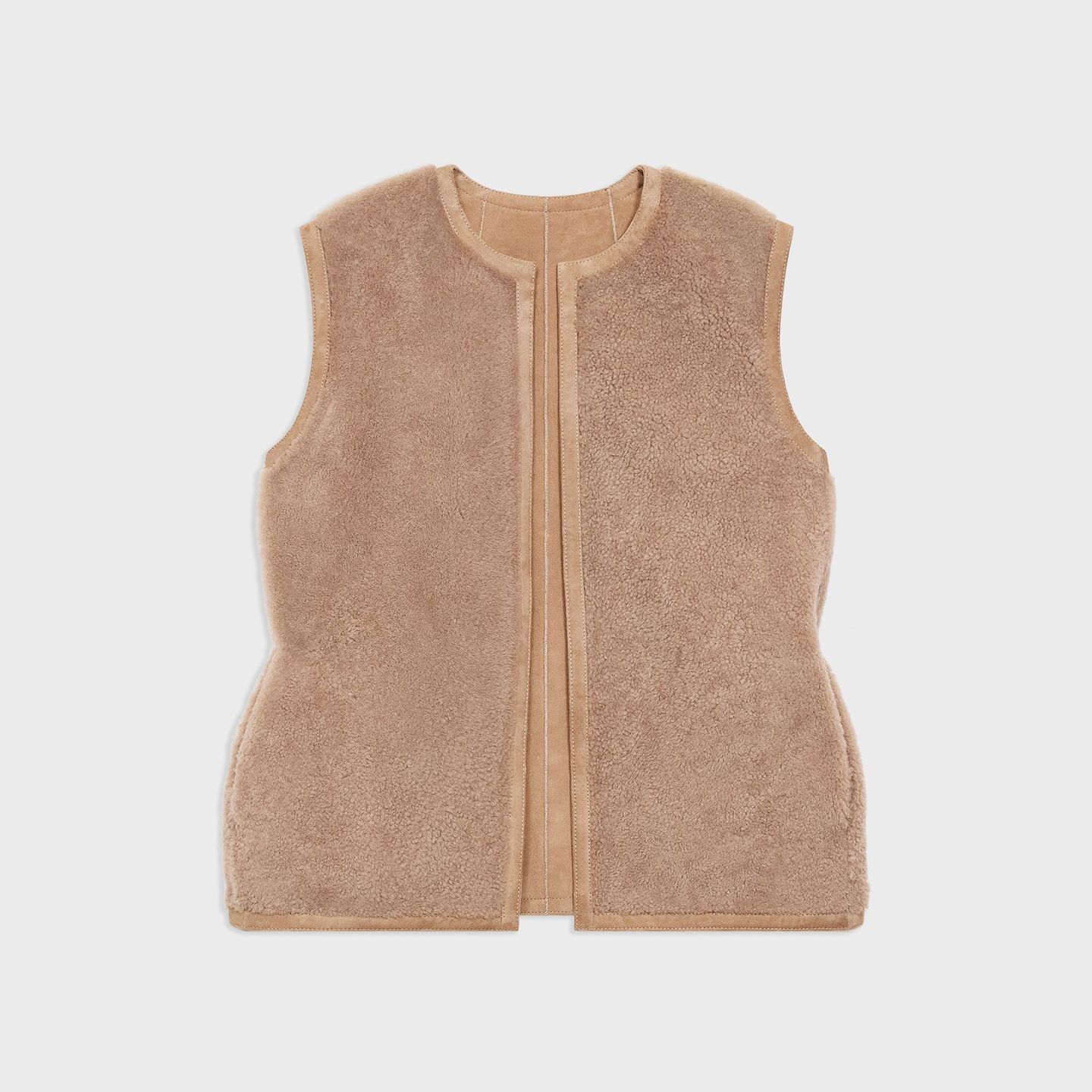 Relaxed Vest in Shearling