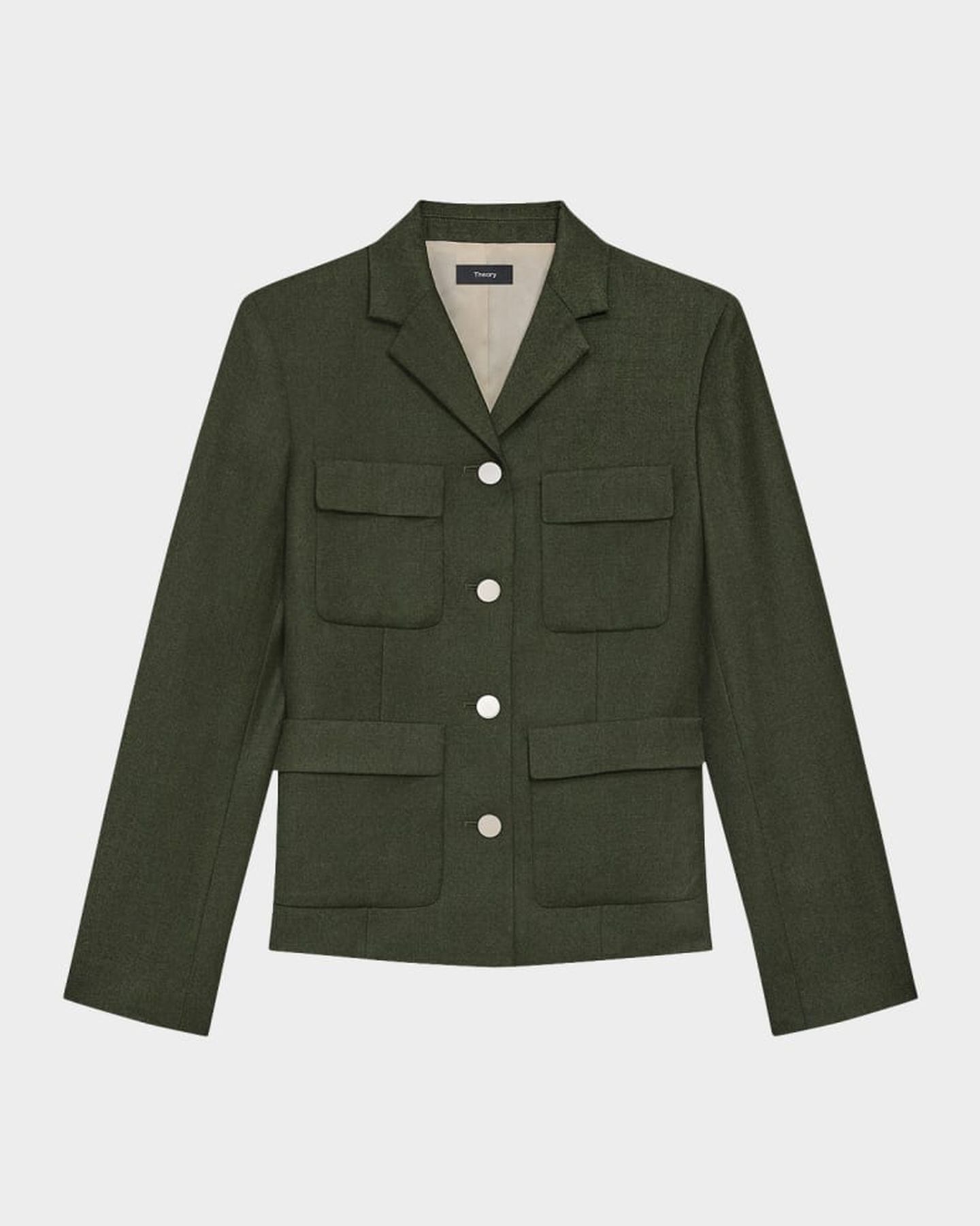 Wool Flannel Tailored Military Jacket