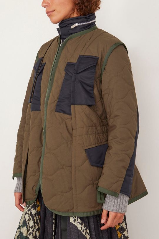 Cotton Gabardine X Wool Melton Coat | SHOP BAZAAR