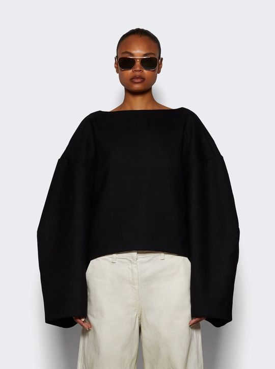 Boat Neck Jumper Black | SHOP BAZAAR